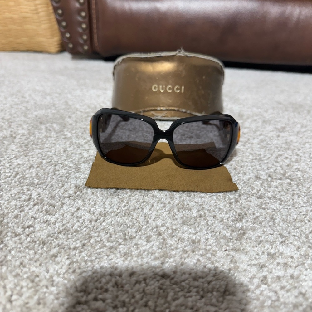 Gucci GG Logo Bamboo Horsebit Sunglasses
